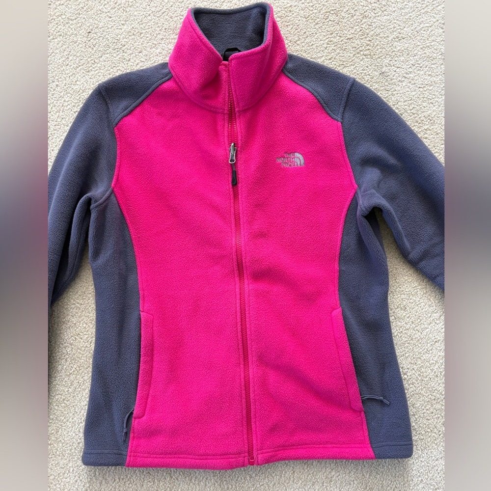 The North Face Fuchsia and Charcoal Fleece Jacket